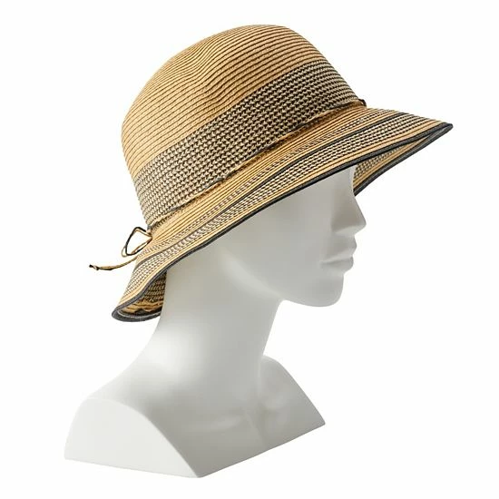 Women's Sonoma Goods For Life® Inset Two-Tone Cloche Hat Tan Black 4 Women's Sonoma Goods For Life® Inset Two-Tone Cloche Hat Tan Black - Image 2