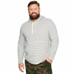 Men's Big & Tall Sonoma Goods For Life® Henley Hoodie Beige Stripe -Sonoma Goods For Life shop unnamed file 12385