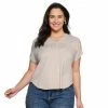 Plus Size Sonoma Goods For Life® Dolman Short Sleeve Button Front Top Marsala Flower -Sonoma Goods For Life shop unnamed file 12395