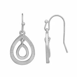 Sonoma Goods For Life® Silver Tone Nickel Free Open Drop Earrings