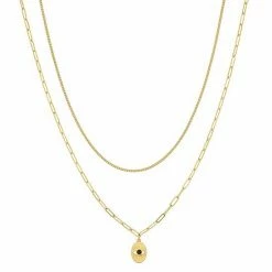 Sonoma Goods For Life® Gold Tone Recycled Layered Evil Eye Pendant Necklace