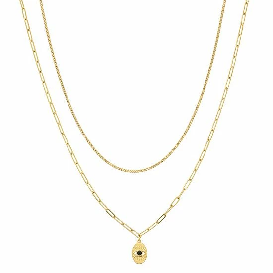 Sonoma Goods For Life® Gold Tone Recycled Layered Evil Eye Pendant Necklace 3 Sonoma Goods For Life® Gold Tone Recycled Layered Evil Eye Pendant Necklace