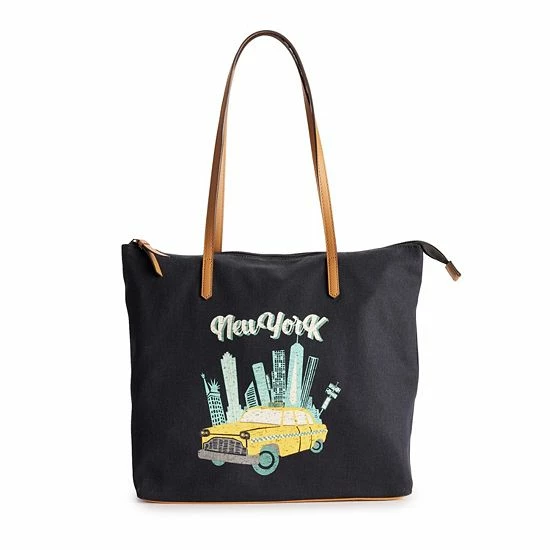 Sonoma Goods For Life® New York Canvas Tote Bag New York Taxi 8 Sonoma Goods For Life® New York Canvas Tote Bag New York Taxi - Image 6