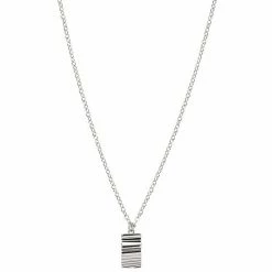Sonoma Goods For Life® Rhod Wavy Textured Bar Pendant Necklace