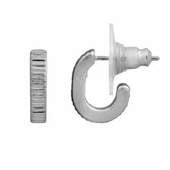 Sonoma Goods For Life® Silver Tone Textured Small Nickel Free Hoop Earrings