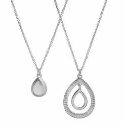Sonoma Goods For Life® Silver Tone Separate 2 Chain Textured Pendant Necklace