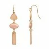 Sonoma Goods For Life® Gold Tone Rose Quartz Geometric Linear Earrings