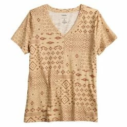 Women's Sonoma Goods For Life® Everyday V-Neck Tee Orange Brown Floral -Sonoma Goods For Life shop unnamed file 1264