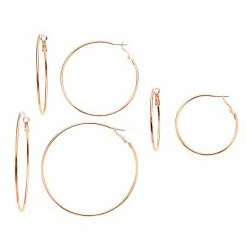 Sonoma Goods For Life™ Graduated Nickel Free Hoop Earring Set Rose Gold Tone -Sonoma Goods For Life shop unnamed file 12646