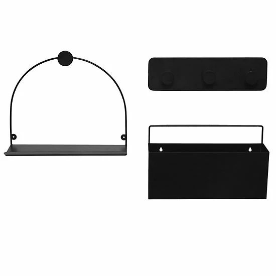 Sonoma Goods For Life® Hooks, Basket, & Wall Shelf 3-piece Set 3 Sonoma Goods For Life® Hooks, Basket, & Wall Shelf 3-piece Set