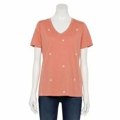 Women's Sonoma Goods For Life® Everyday V-Neck Tee Orange Brown Floral -Sonoma Goods For Life shop unnamed file 1271