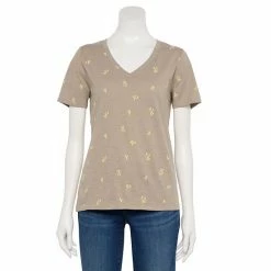 Women's Sonoma Goods For Life® Everyday V-Neck Tee Orange Brown Floral -Sonoma Goods For Life shop unnamed file 1281