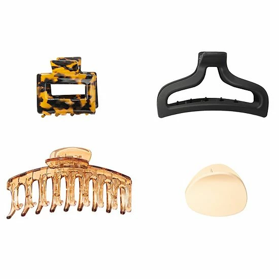 Sonoma Goods For Life® Brown & Black Tortoise & Rubber Coated Claw Clip Set Of 4 3 Sonoma Goods For Life® Brown & Black Tortoise & Rubber Coated Claw Clip Set Of 4