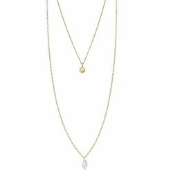 Sonoma Goods For Life® 2 Row Hammered Disc & Pearl Pendant Necklace
