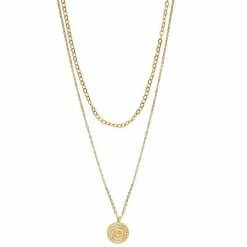 Sonoma Goods For Life® Gold Tone 2 Strand Radial Texture Pendant Necklace