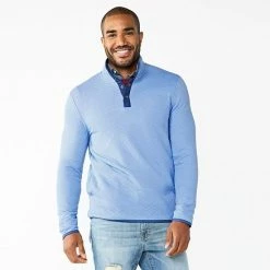 Men's Sonoma Goods For Life® Quilted Quarter-Snap Fleece Turquoise -Sonoma Goods For Life shop unnamed file 1296