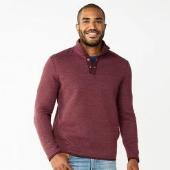 Men's Sonoma Goods For Life® Quilted Quarter-Snap Fleece Turquoise -Sonoma Goods For Life shop unnamed file 1301