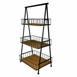 Sonoma Goods For Life® 3-Tier Wood & Metal Basket Shelf