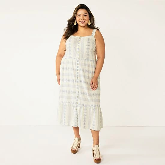 Plus Size Sonoma Goods For Life® Button-Front Flounce Dress 3 Plus Size Sonoma Goods For Life® Button-Front Flounce Dress
