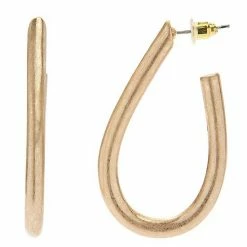 Sonoma Goods For Life® Chubby Long J Hoop Earrings Silver Tone