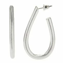 Sonoma Goods For Life® Chubby Long J Hoop Earrings Silver Tone -Sonoma Goods For Life shop unnamed file 13052