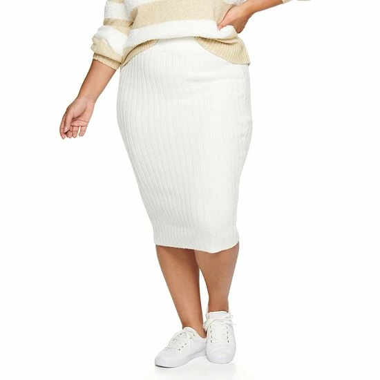 Plus Size Sonoma Goods For Life® X Lauren Lane Rib Sweater Skirt Ivory 3 Plus Size Sonoma Goods For Life® X Lauren Lane Rib Sweater Skirt Ivory