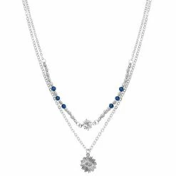 Sonoma Goods For Life® 2 Row Blue Beaded Radial Starburst Pendant Necklace