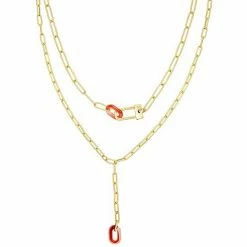 Sonoma Goods For Life® Gold Tone Red Resin Two-Row Link Necklace