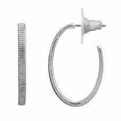 Sonoma Goods For Life® Silver Tone Textured Nickel Free Hoop Earrings