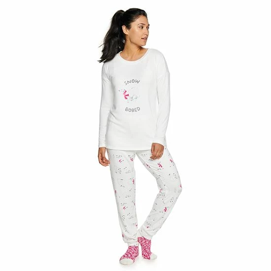 Women's Sonoma Goods For Life® 3-pc. Long Sleeve Pajama Top, Pajama Pants & Socks Set Green Soft Camo 12 Women's Sonoma Goods For Life® 3-pc. Long Sleeve Pajama Top, Pajama Pants & Socks Set Green Soft Camo - Image 10