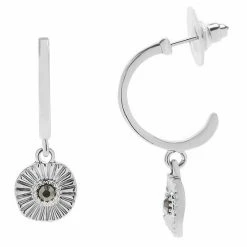 Sonoma Goods For Life® Organic Radial Textured Coin J Hoop Earrings