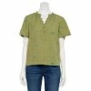 Women's Sonoma Goods For Life® Flutter Short Sleeve Top Olive Floral -Sonoma Goods For Life shop unnamed file 13138