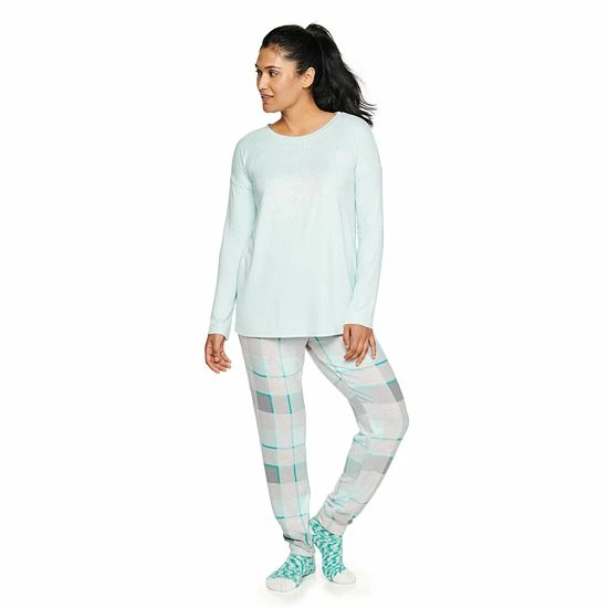 Women's Sonoma Goods For Life® 3-pc. Long Sleeve Pajama Top, Pajama Pants & Socks Set Green Soft Camo 15 Women's Sonoma Goods For Life® 3-pc. Long Sleeve Pajama Top, Pajama Pants & Socks Set Green Soft Camo - Image 13