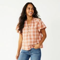 Women's Sonoma Goods For Life® Flutter Short Sleeve Top Olive Floral -Sonoma Goods For Life shop unnamed file 13143