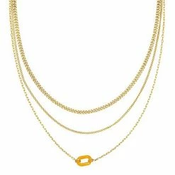 Sonoma Goods For Life® Gold Tone Multi Chain Orange Resin Link Necklace