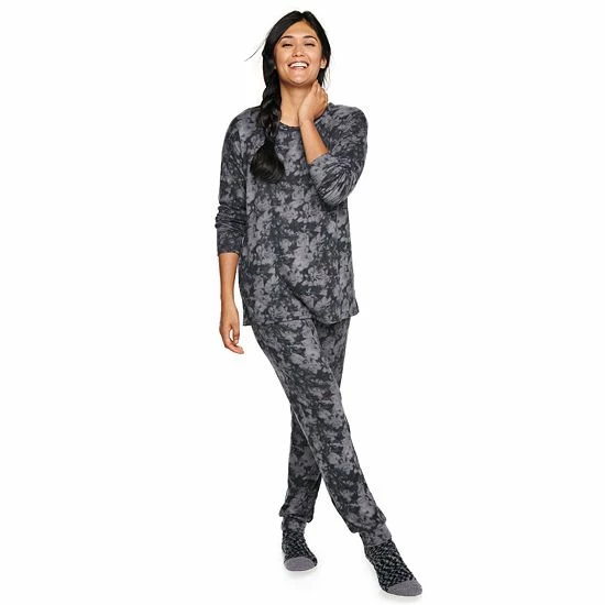 Women's Sonoma Goods For Life® 3-pc. Long Sleeve Pajama Top, Pajama Pants & Socks Set Green Soft Camo 16 Women's Sonoma Goods For Life® 3-pc. Long Sleeve Pajama Top, Pajama Pants & Socks Set Green Soft Camo - Image 14