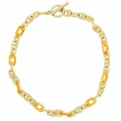 Sonoma Goods For Life® Gold Tone Metal & Orange Resin Link Necklace
