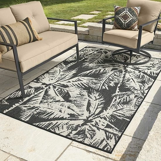 Sonoma Goods For Life® Indoor Outdoor Palm Area Rug Green 4 Sonoma Goods For Life® Indoor Outdoor Palm Area Rug Green - Image 2