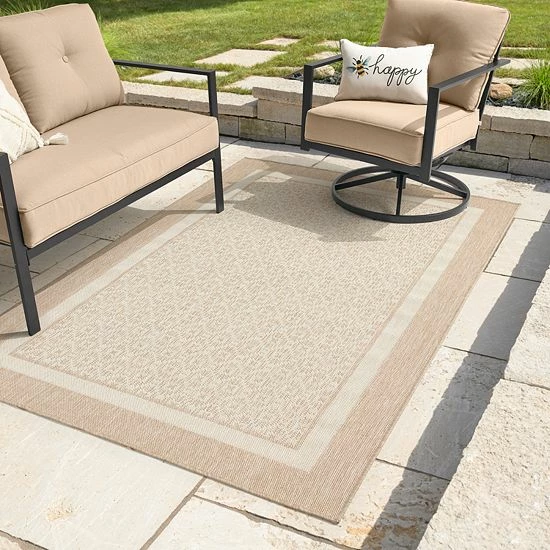 Sonoma Goods For Life® Framed Border Indoor Outdoor Area And Throw Rug Teal 8 Sonoma Goods For Life® Framed Border Indoor Outdoor Area And Throw Rug Teal - Image 6