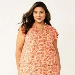 Plus Size Sonoma Goods For Life® Flutter Sleeve Peasant Top Eastwood Floral Print -Sonoma Goods For Life shop unnamed file 13253