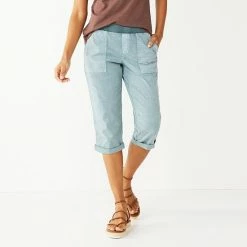 Petite Sonoma Goods For Life® Rib Waistband Utility Capri Pants Olive -Sonoma Goods For Life shop unnamed file 13258