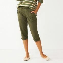 Petite Sonoma Goods For Life® Rib Waistband Utility Capri Pants Olive -Sonoma Goods For Life shop unnamed file 13261