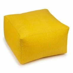 Sonoma Goods For Life® Dash Pinsonic Quilted Indoor Outdoor Square Pouf Yellow