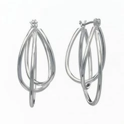 Sonoma Goods For Life® Silver-Tone Twist Oval Hoop Earrings