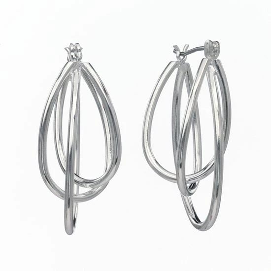 Sonoma Goods For Life® Silver-Tone Twist Oval Hoop Earrings 3 Sonoma Goods For Life® Silver-Tone Twist Oval Hoop Earrings