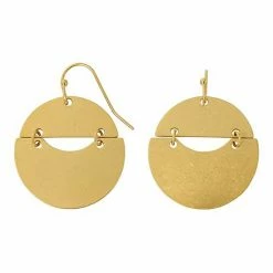 Sonoma Goods For Life® Worn Gold Tone Geometric Round Nickel Free Drop Earrings