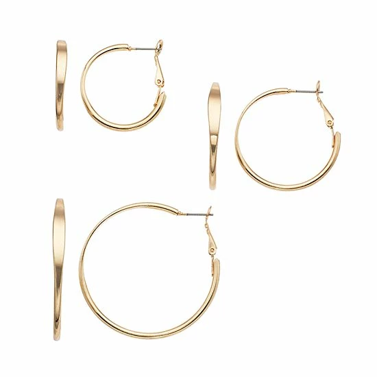 Sonoma Goods For Life™ Hoop Earring Set Gold Tone 7 Sonoma Goods For Life™ Hoop Earring Set Gold Tone - Image 5