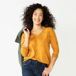 Women's Sonoma Goods For Life® Everyday V-Neck Long Sleeve Tee Black Scatter Floral 38 Women's Sonoma Goods For Life® Everyday V-Neck Long Sleeve Tee Black Scatter Floral -Sonoma Goods For Life shop unnamed file 134