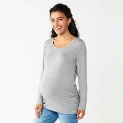 Maternity Sonoma Goods For Life® Essential Scoopneck Long Sleeve Tee Maroon -Sonoma Goods For Life shop unnamed file 13424