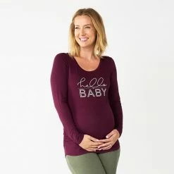 Maternity Sonoma Goods For Life® Essential Scoopneck Long Sleeve Tee Maroon -Sonoma Goods For Life shop unnamed file 13425